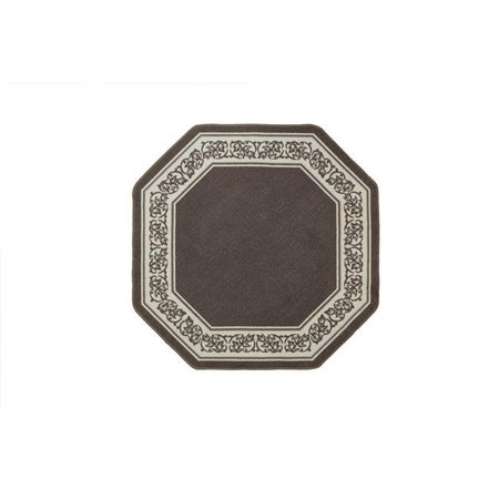 MADISON INDUSTRIES Madison Industries FLO-54X54-SA 54 x 54 in. Floral Border Octagon Accent Rug - Sand FLO-54X54-SA